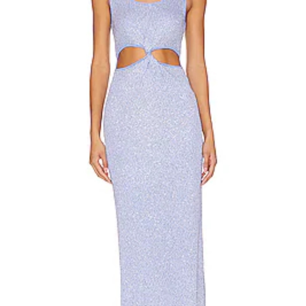 NWT Rayne Blue Sleeveless Sequin Embellished Dress in Marina Blue